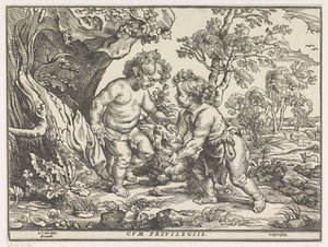 Christ Child and John the Baptist Playing with the Lamb by Christoffel Jegher