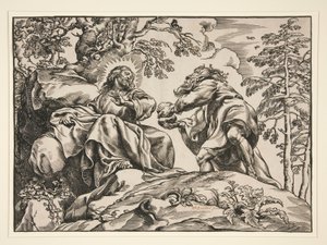 The Temptation of Christ, by the Devil by Christoffel Jegher