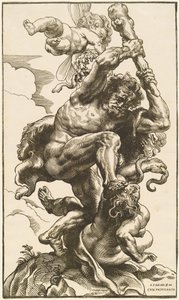 Hercules Fighting the Fury and the Discord by Christoffel Jegher after Sir Peter Paul Rubens