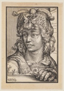 Bust of a Young Man with Feathered Cap by Christoffel van Sichem I