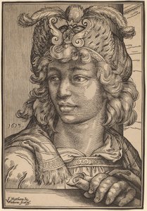 Bust of a Young Man by Christoffel van Sichem I after Jacob Matham