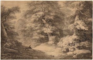 A Beech Wood with a Resting Traveler, 1803 by Christoph Nathe