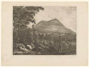 Landscape with the Landeskrone Mountain near Görlitz