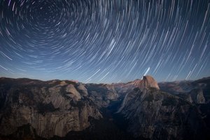 Star Trails Over Half Dome