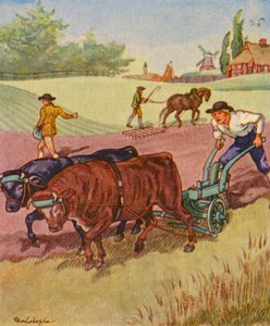 Farmer at the Plow by Christophe (1856 1945)