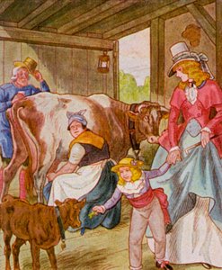Visit to the Cowshed by Christophe (1856 1945)