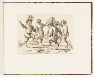 Plate 12, Le Branle (The Branle), Monkey Antics or Different Actions of Human Life Represented by Monkeys