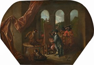 Singerie: The Painter, c.1739 by Christophe Huet