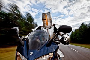Knight On Motorcycle by Christophe Kiciak