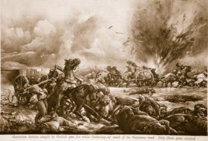 A Bavarian Battery Caught by British Gun Fire While Limbering-Up South of the Bapaume Road