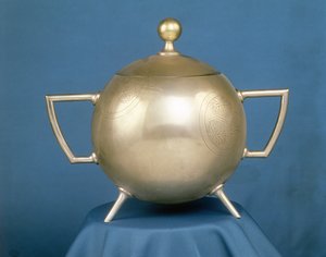 Two Handled Bowl with Hinged Cover by Christopher Dresser