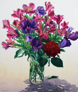 Flowers with Red Rose by Christopher Ryland