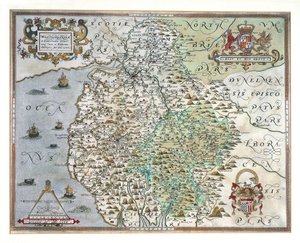 A Map of Westmorland and Cumberland by Christopher Saxton