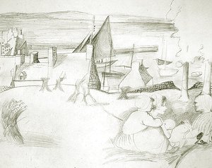 Breton Fishing Village by Christopher Wood