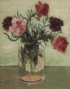 Carnations in a Glass Jar