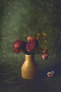 Dark Floral Still Life by Cicek Kiral