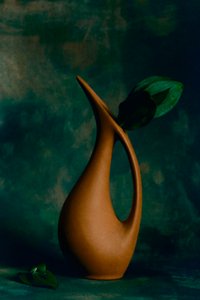 Sculptural Vase Dark Green by Cicek Kiral