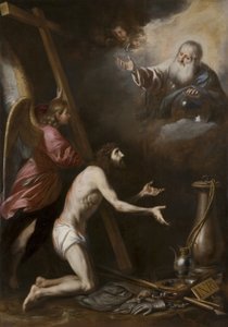 Christ Flagellated Kneeling Before God the Father by Circle of Antonio del Castillo y Saavedra