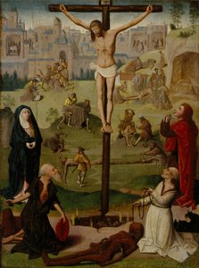 The Crucifixion with St Jerome and St Dominic and Scenes from the Passion by Circle of Geertgen tot Sint Jans