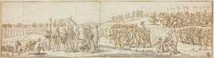Pope Visiting Construction Site of a Bridge by Ciro Ferri