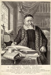 D. Leonardus Marius Goezanus, pub. 1654 engraving by Claes Corneliszoon Moeyaert
