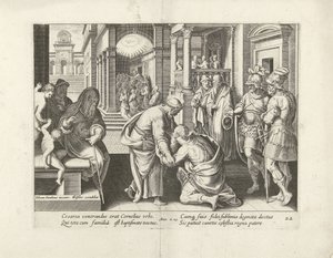 Cornelius Kneels Before Peter (Acts of the Apostles) by Claes Jansz. Visscher (II) (attributed to workshop of)