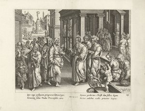 Paul Disputing with the Sorcerer Elymas by Claes Jansz. Visscher (II) (workshop of)