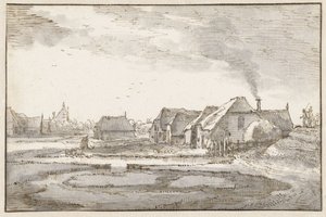 Spaarndammerdijk near the Braakjes by Claes Jansz. Visscher (II)