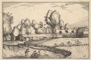 Road along a Field, plate 16 from Regiunculae et Villae Aliquot Ducatus Brabantiae, ca. 1610 by Claes Jansz Visscher