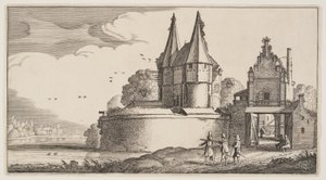 Bastion and Town-Gate on a River, from Landscapes (Pleasant Landscapes)