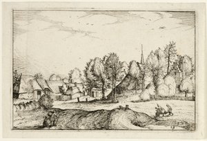 Road into a Village, plate nineteen after Pictures of Farms, Country Houses and Rustic Villages by Claes Jansz. Visscher II