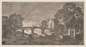 Sunset over a River, from Landscapes by Claes Jansz. Visscher II