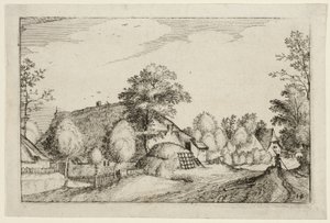 Village Road, plate twelve after Pictures of Farms, Country Houses and Rustic Villages by Claes Jansz. Visscher II