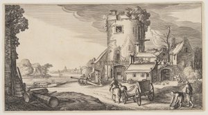 Watch-Tower Near a River, from Landscapes by Claes Jansz. Visscher II