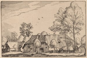 Large Farm by Claes Jansz Visscher after Johannes van Doetechum, the Elder after Lucas