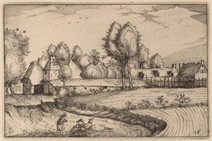 Road along a Field by Claes Jansz Visscher after Johannes van Doetechum, the Elder after Lucas