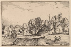 Road into a Village by Claes Jansz Visscher after Johannes van Doetechum, the Elder after Lucas