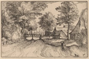 Village Road by Claes Jansz Visscher after Johannes van Doetechum, the Elder after Lucas