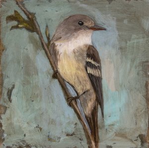Muted Bird on Branch by Claire Lerner