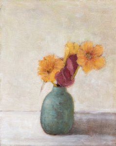 Warm Blooms Still Life by Claire Lerner