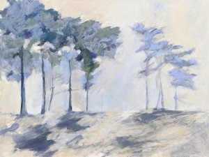 Misty Forest Trees by Claire Whitehead