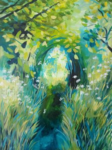Sunlit Forest Gateway by Claire Whitehead