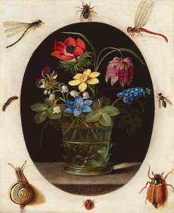 Still Life with Flowers Surrounded by Insects and a Snail, c.1610