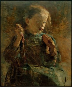 Girl Embroidering