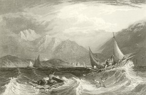 Bombay Harbour - Fishing Boats, in the Monsoon