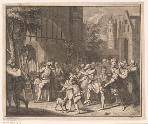 Condemned Men Being Hanged at the City Gate by Claude Augustin Duflos