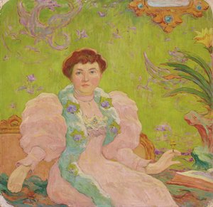 Young Woman in Pink Dress, c.1893