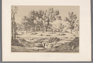 Landscape with View of Mount Pentelikon (Views of the Most Famous Sites of Ancient Greece) by Claude Félix Théodore Caruelle d