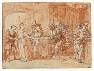 Scene from the Italian Comedy (front); Figure Study (back)