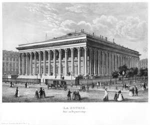 The Bourse and the Commercial Court, Paris, after a daguerreotype by Claude Hilaire Alphonse Chamouin
